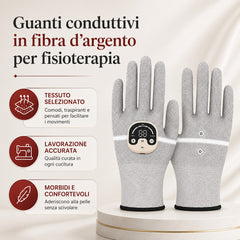Guanti EMS a Ioni d’Argento – Dispositivo Micro Elettrostimolante per Mani e Dita, Miglioramento Circolazione e Fisioterapia Domestica