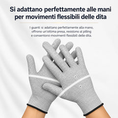 Guanti EMS a Ioni d’Argento – Dispositivo Micro Elettrostimolante per Mani e Dita, Miglioramento Circolazione e Fisioterapia Domestica