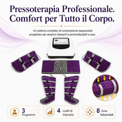 Massaggiatore a Compressione d’Aria per Tutto il Corpo, Macchina Professionale per Pressoterapia e Drenaggio Linfatico, Sollievo da Gonfiore ed Edema, Recupero Muscolare, Riduzione della Fatica e Miglioramento della Circolazione