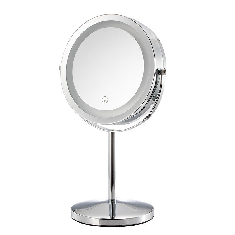 Specchio per il trucco con luci USB ricaricabile 8 pollici 3 luci di colore  due lati 1x / 10x ingrandimento led specchio di vanità